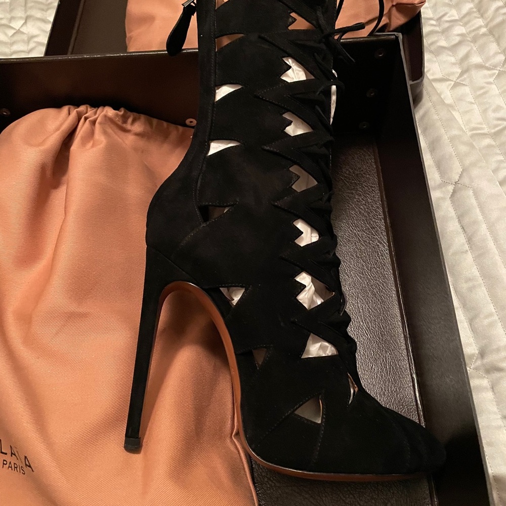 Alaia Suede Cutout Bootie